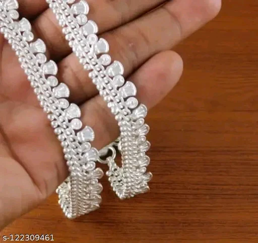 Heavy Kolhapuri Traditional Silver Plated Anklet for Women &amp; Girls - Image 2