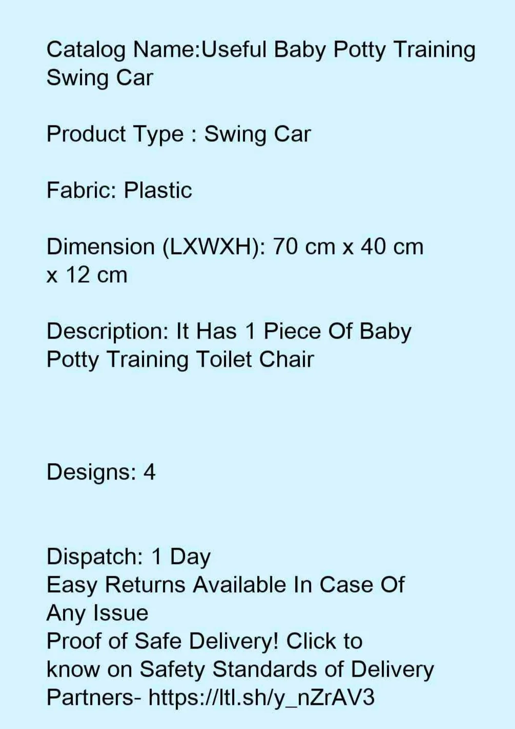 Useful Baby Potty Training Swing Car  - Image 7