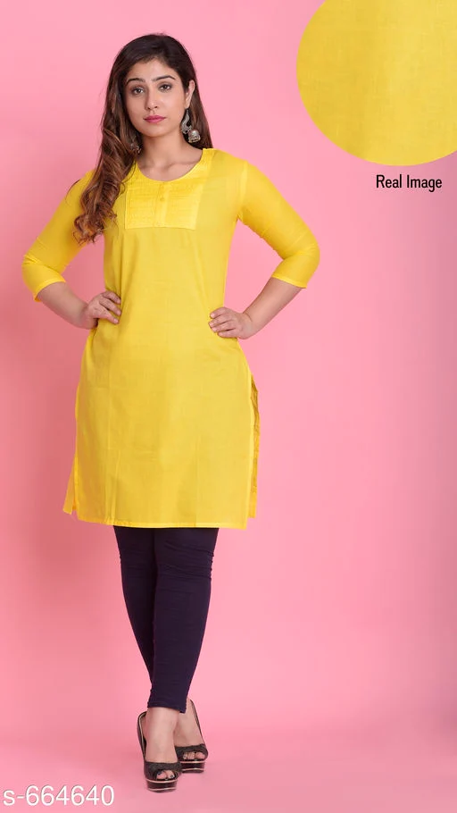 Women's Solid Cotton Kurti